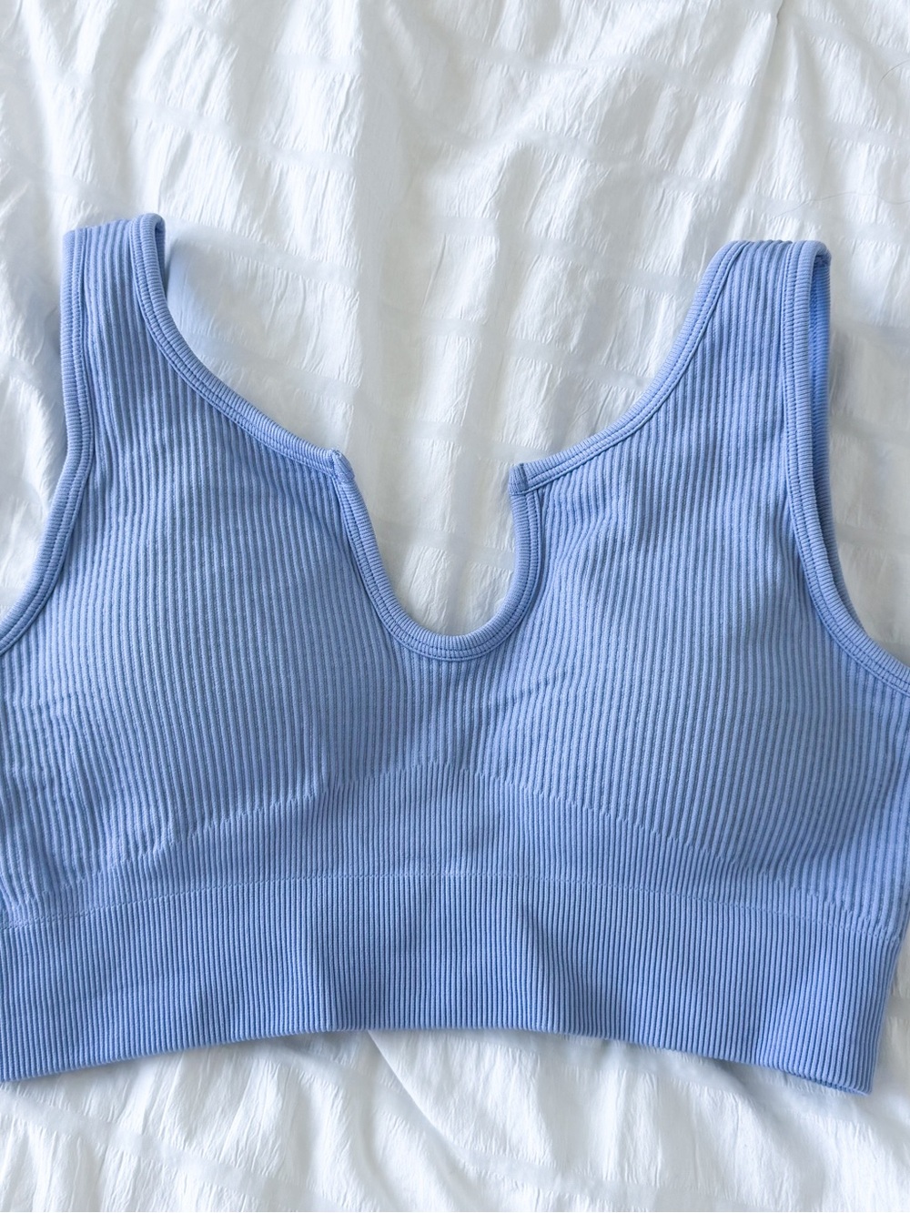 Lilac Purple Ribbed Scoop Neck Bra